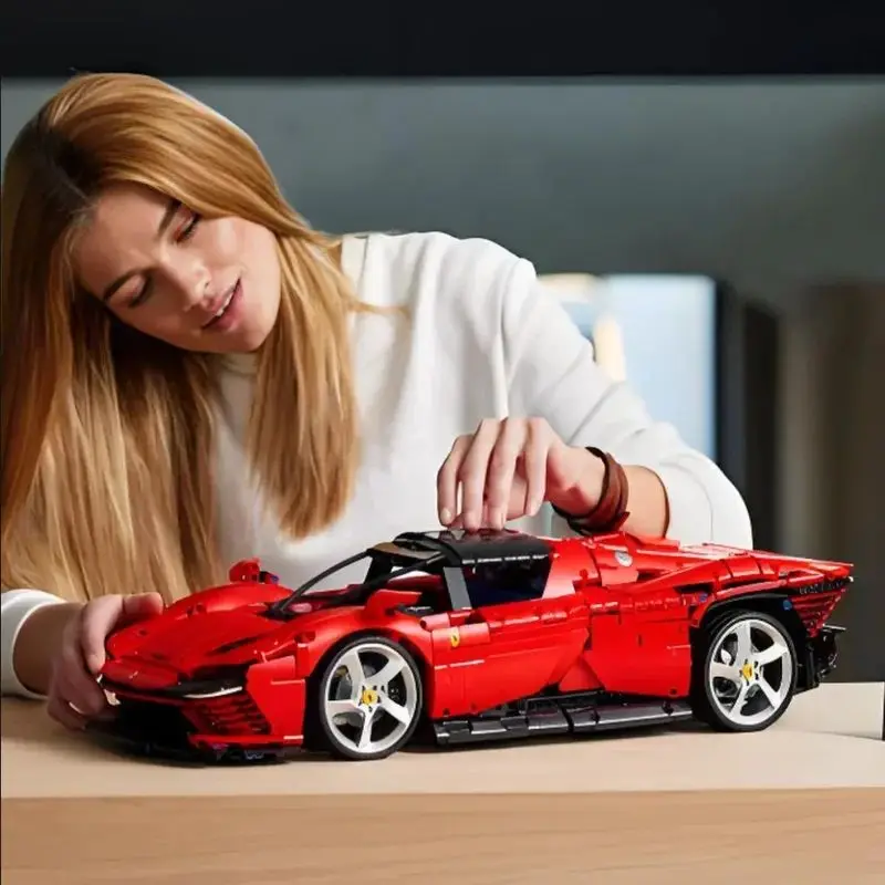 NEW 2026 Technical FIT Supercar Ferraried Building Block Bricks Sports Car Vehicle Hypercar Assemble Model Brick Toys Adults