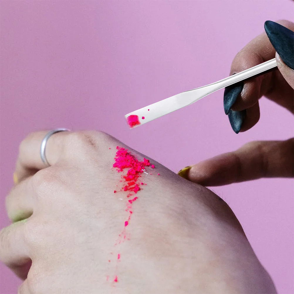 Spatule de maquillage en acier inoxydable, outil de mélange Double face pour fond de teint, Blush, fard à paupières, personnalisation de la couleur des lèvres, 5 pièces