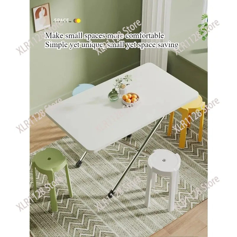 

Foldable Small Dining Table Portable Rectangular Table for Home Outdoor Stall Use