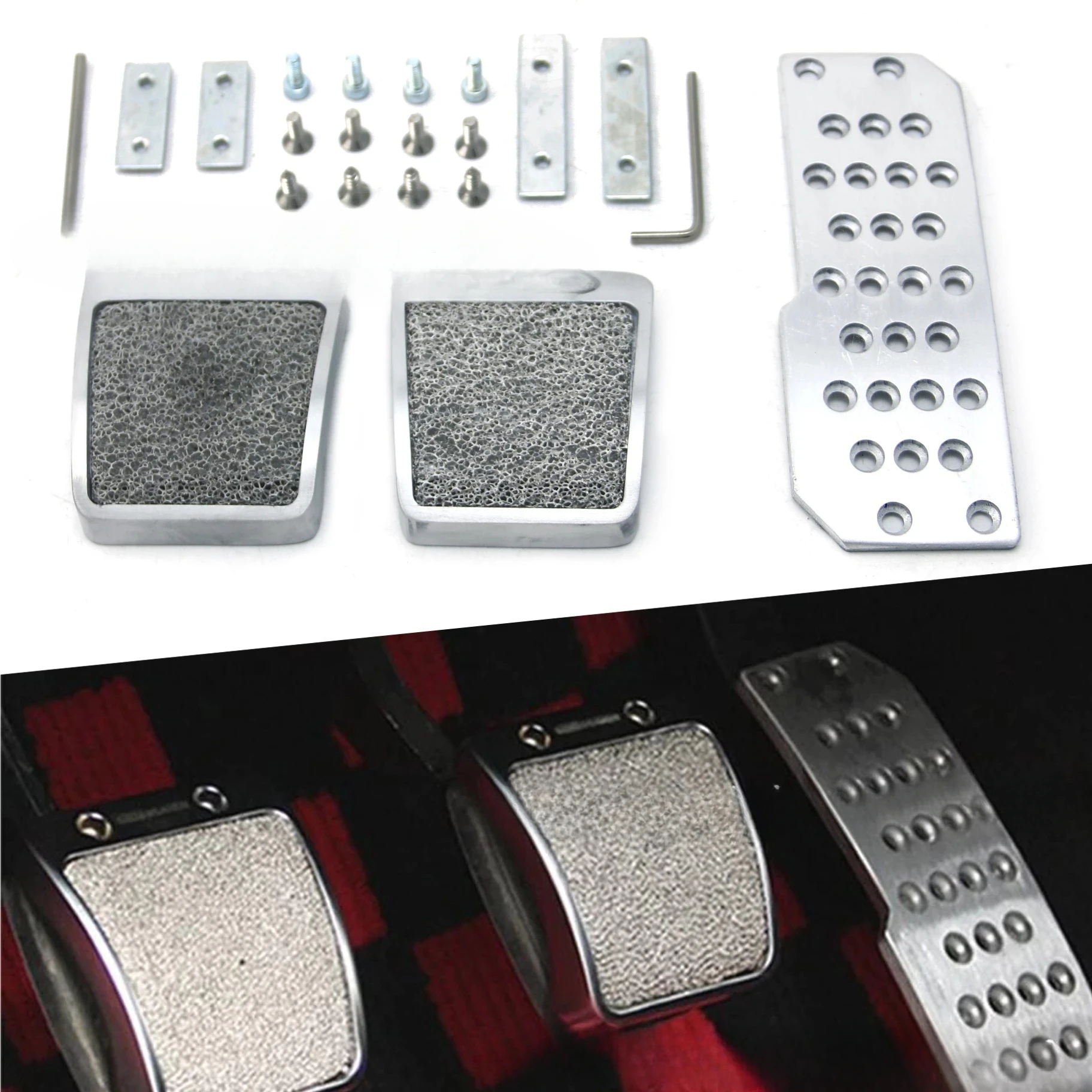 

Car modification foot pedal anti-skid thickened aluminum alloy metal brake clutch accelerator automatic manual transmissionpedal