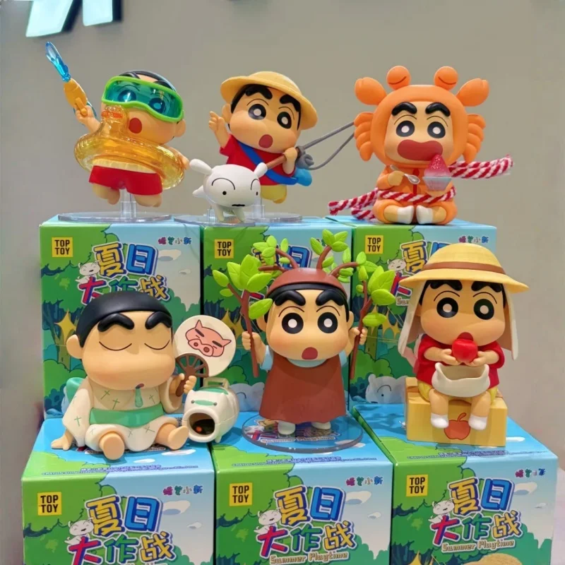 

В наличии Toptoy, натуральный карандаш Шин Чан, серия Summer Battle, слепая коробка, фигурка, украшение для рабочего стола, загадочная игрушка на день рождения, подарок