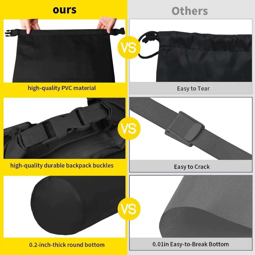 5L/10L/15L//30L 방수 저장 드라이 사크 가방 PVC 더블 어깨 스트랩 더플 백 대용량 방수 수영 체육관 가방