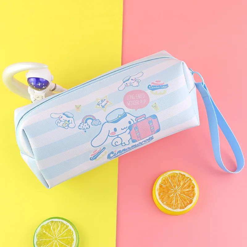 Sanrio Pencil Case Cinnamoroll Hello Kitty Kuromi Melody Stationery Bag PU Waterproof Pencils Bag Student Pencil Stationery