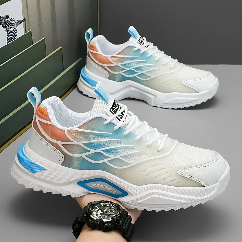 New Fashion Korean Edition Men's Breathable Sports Shoes Youth Mesh Night Glow Couple Casual Shoes Outdoor Women's Running Shoes