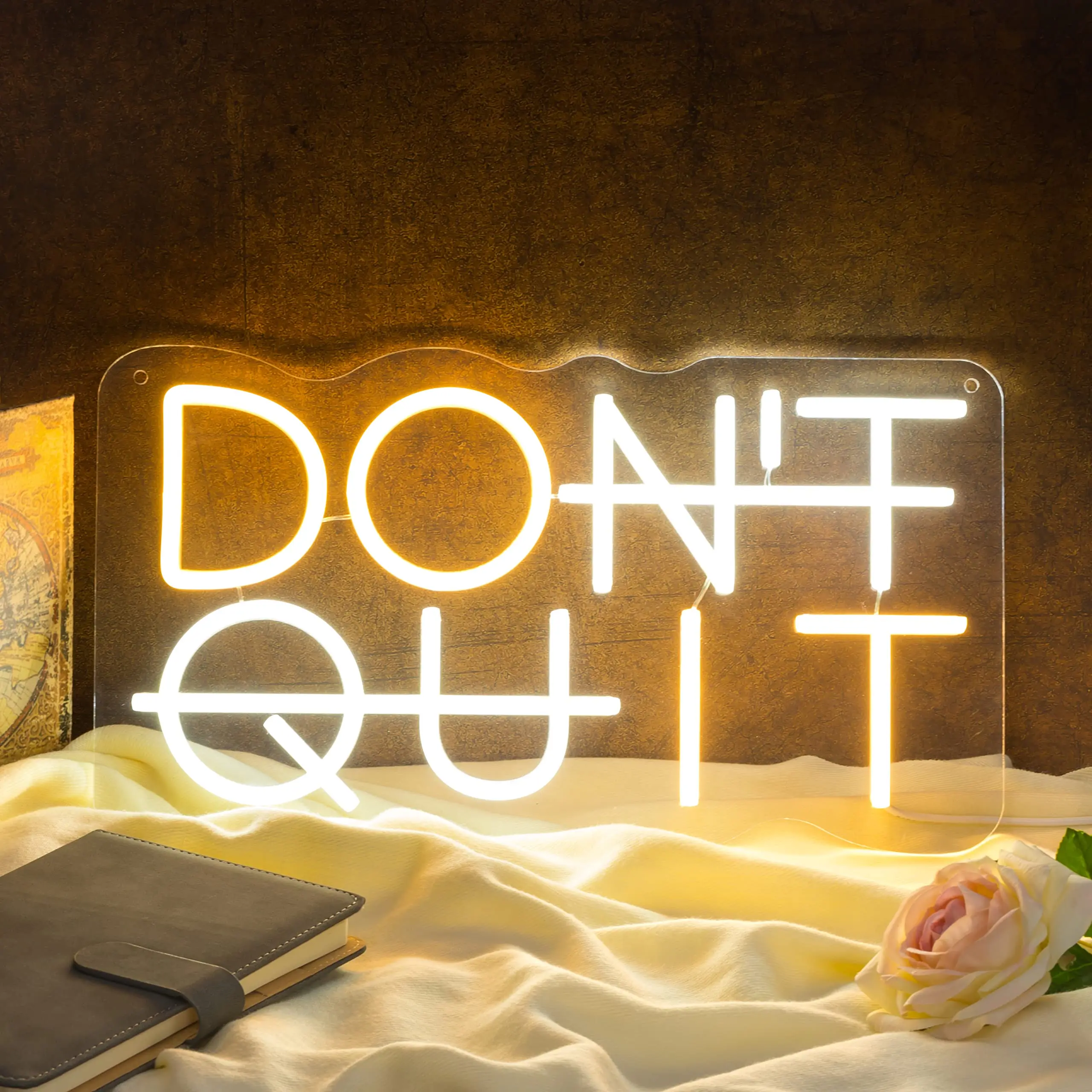 Neon Sign DON'T QUIT DO IT Neon Led Sign Inspirational Quote Game Room Bedroom Decor Wall Art Motivate Neon Light Gym Classroom