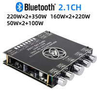 2*220W+350W TPA3251 TDA7498E Bluetooth Power Amplifier Board 2.1Ch Class D USB Sound Card Subwoofer Theater Audio Stereo Amp
