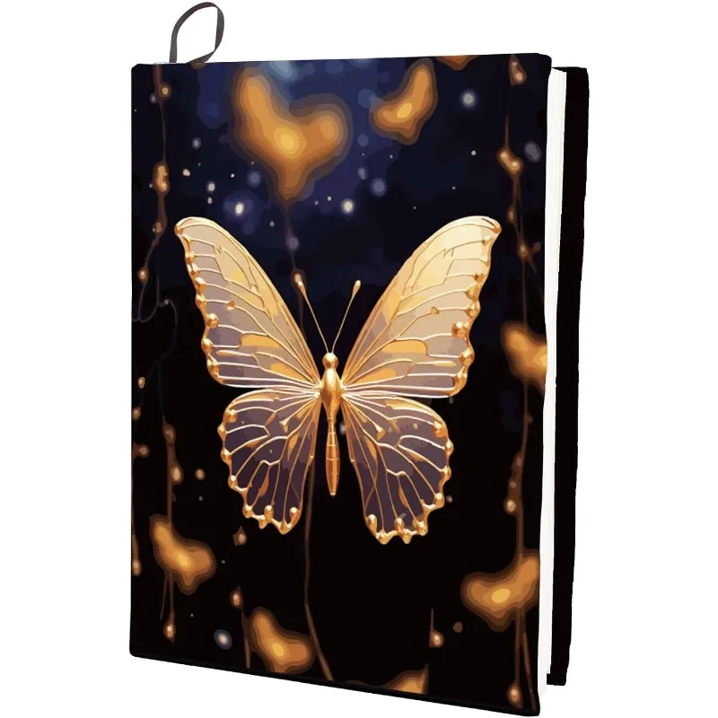 1 pc Butterfly Stretchable Book Cover Animal Cartoon Washable Reusable Large Nylon Cloth Polyester Book Protector