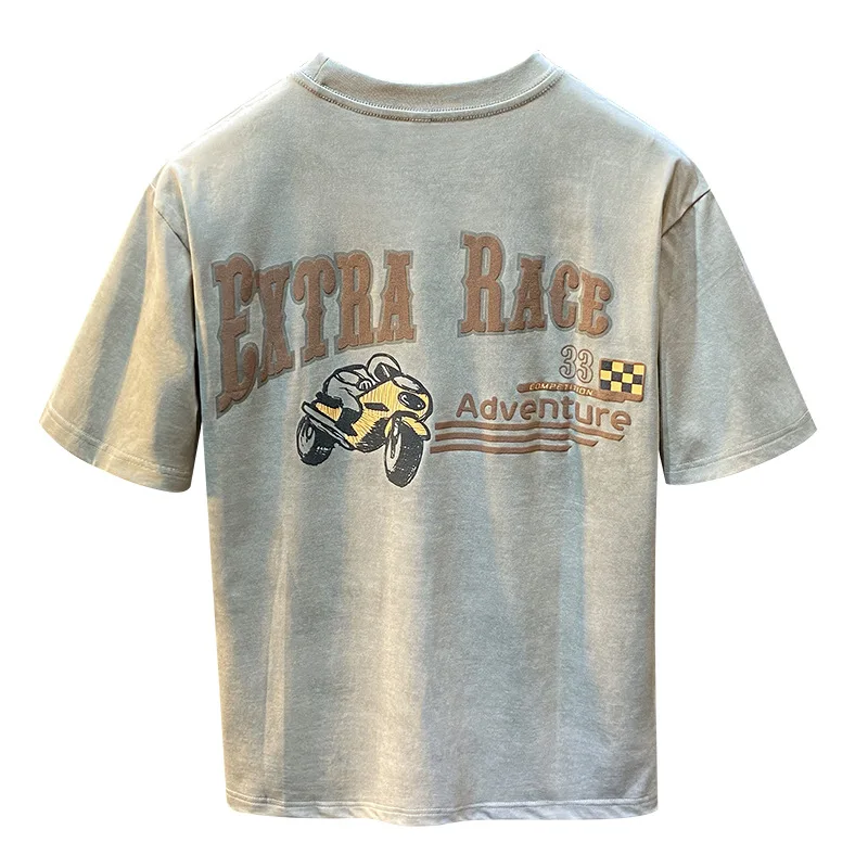 Высококачественная и крутая повседневная мужская футболка в стиле ретро с короткими рукавами, летние модные брендовые свободные топы с короткими рукавами и принтом