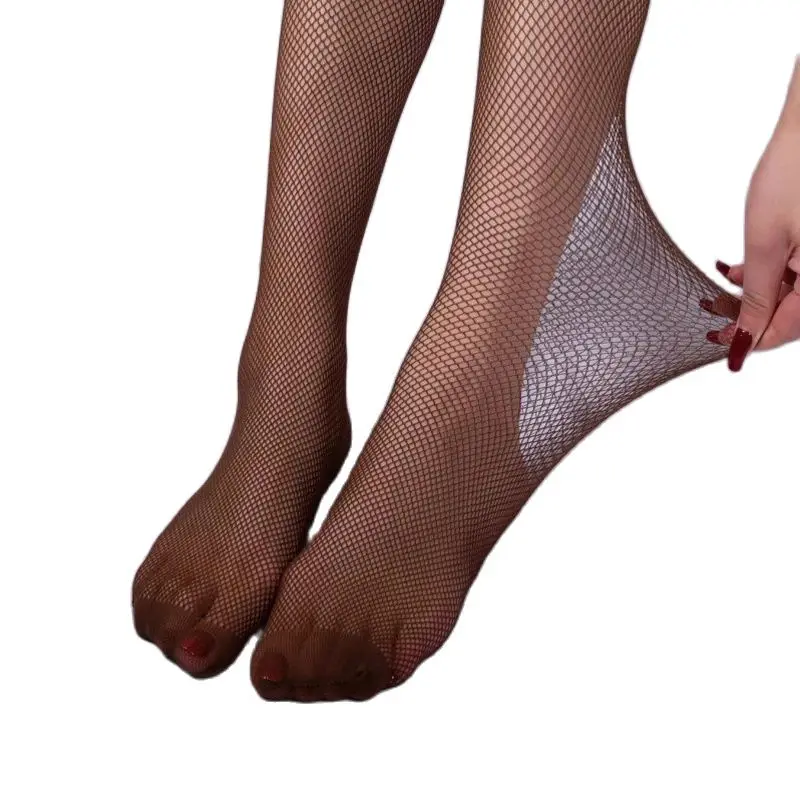 Plus Size Fishnet Tights Women Professional Reinforced Crotch & Toe Latin Dance Pantyhose Sexy Transparent Hosiery For Dancer, image 6