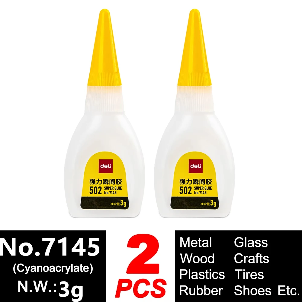 Deli 502 Superlijm Professioneel Sterk Snel Snel zelfklevend Cyanoacrylaat Hardware Metaal Auto's Hout Ambacht Hobby Seconden Bond