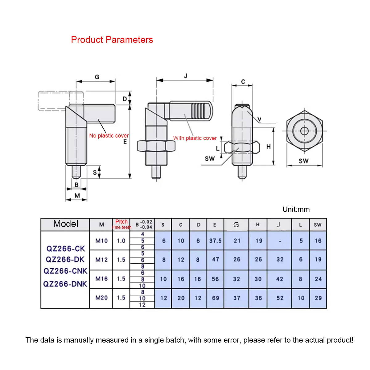 Knob Plunger/Self-Locking l-Shaped Indexing Pin Fine Thread Stop Spring Positioning Pin