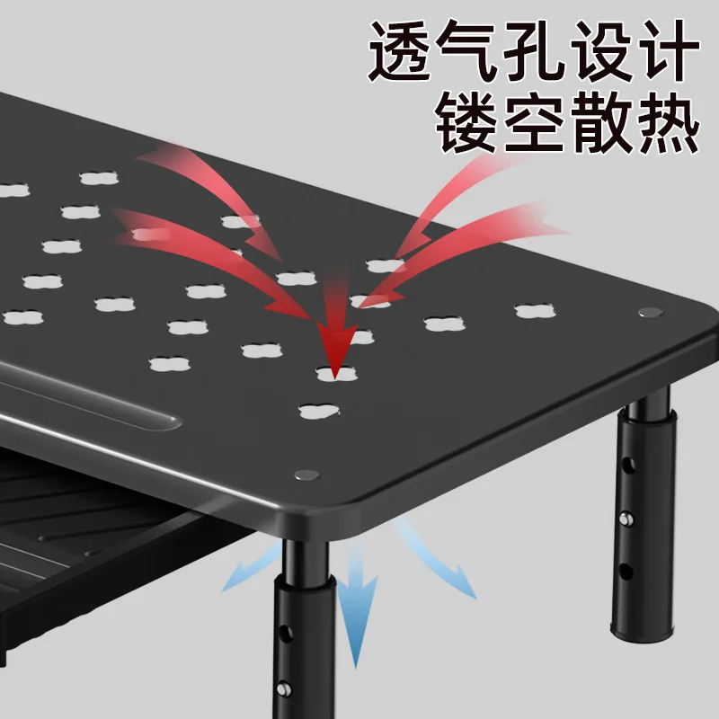 Adjustable Rotating Carbon Steel Monitor Riser Stand Computer Screen Height Booster Desktop Storage Space Home Office Study Desk