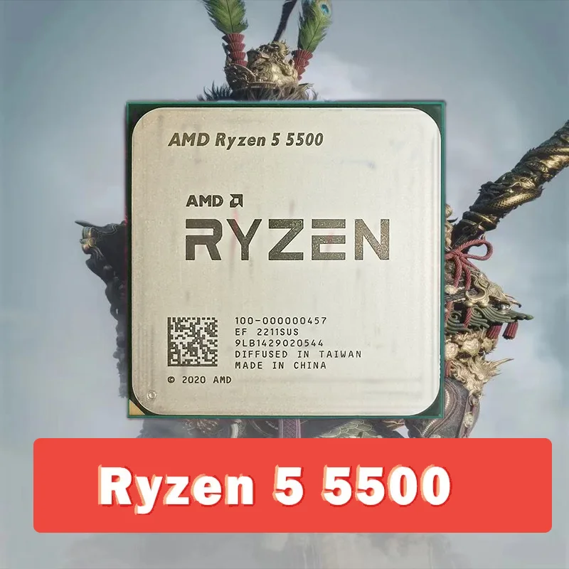 AMD Ryzen 5 5500 R5 5500 5000 Series 3.6 GHz 6-Core 12-Thread CPU Processor 7NM L3=16M 100-000000457 Socket AM4 No Fan