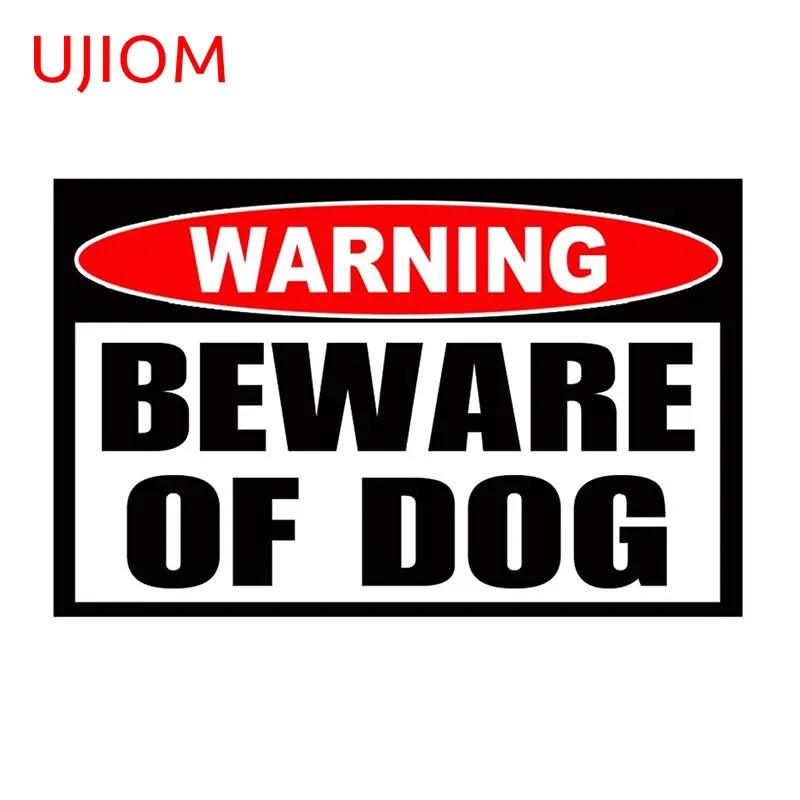 UJIOM BEWAREOF DOG Wall Stickers Bedroom Waterproof Decals Living Room Trunk Wardrobe Bathroom House Decoration