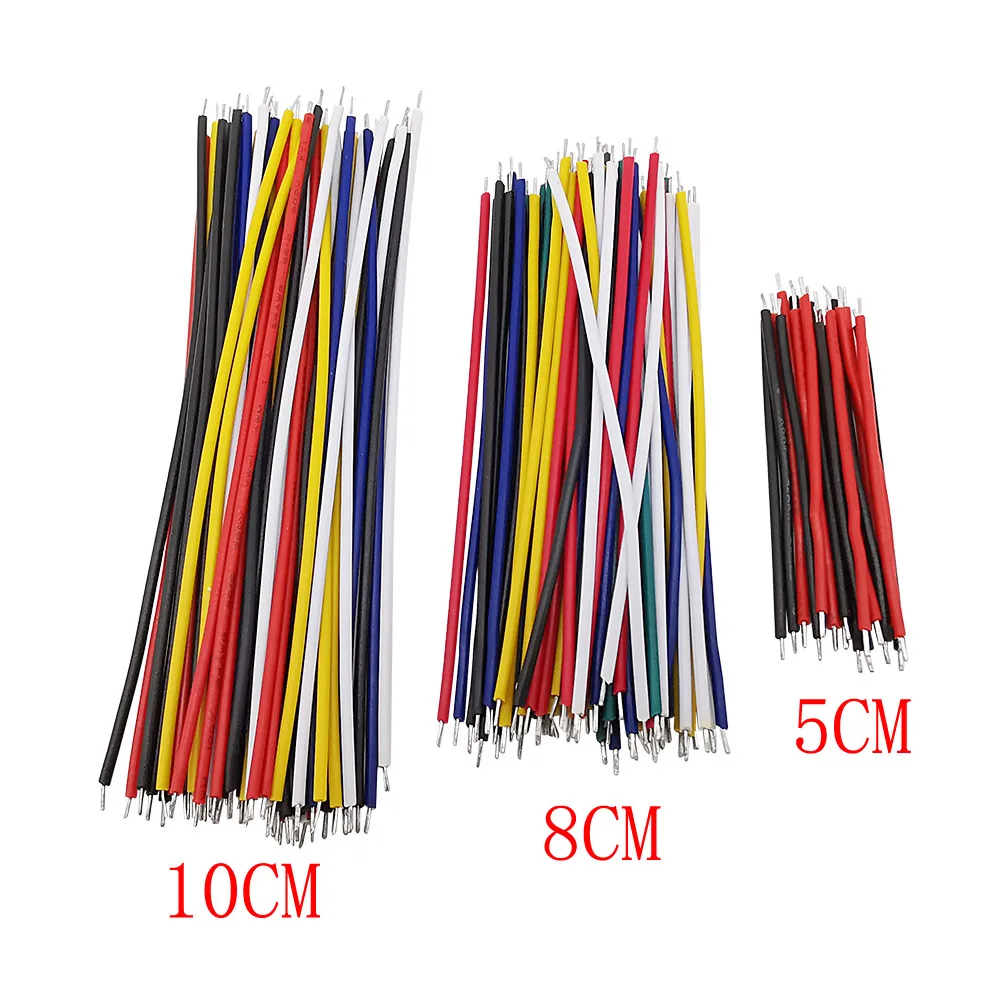 130Pcs/lot 24 AWG PVC Electronic Wire Tin-Plated PCB Solder Cable Flexible Breadboard Jumper Wires Line DIY Cord Kit 5/8/10CM