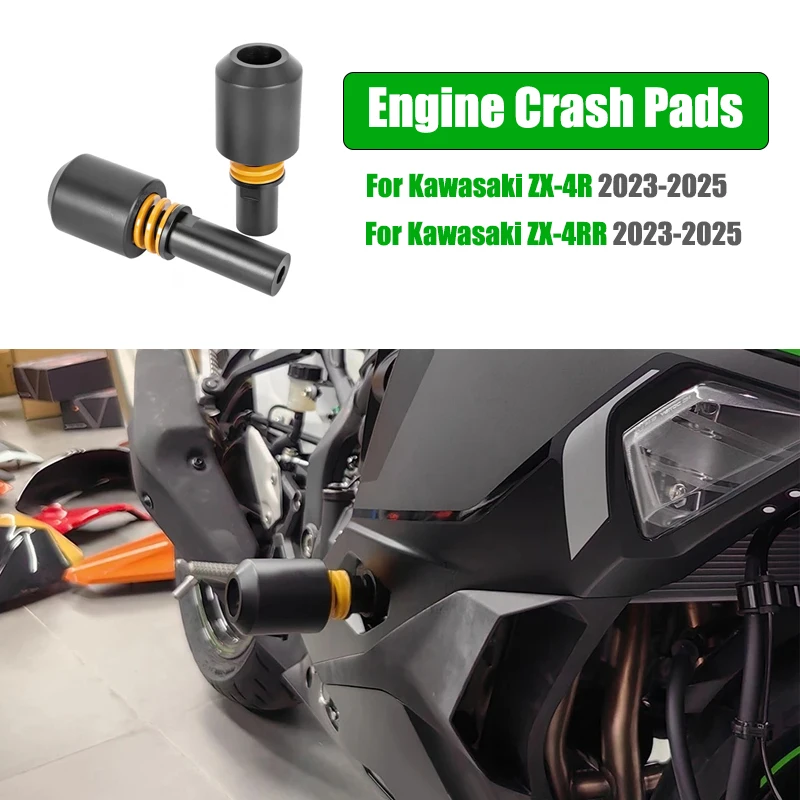 

Motocycle Engine Crash Pads For Kawasaki Ninja ZX-4R ZX-4RR 2023 2024 2025 Frame Slider Guard Cover Falling Protector ZX 4R 4RR