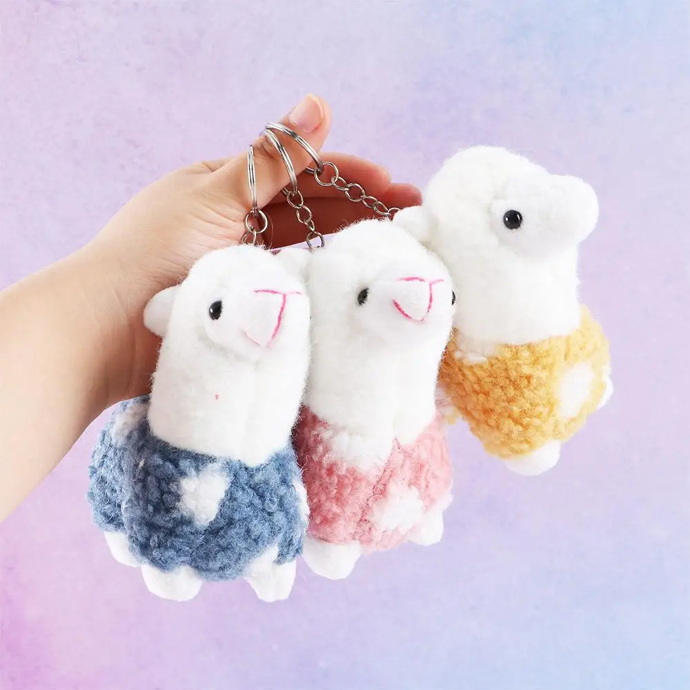 Ornaments Horse Door Car Key Stuffed Figure Alpaca Plush Keychains Plush Animals Keyrings Key Chain Doll Stuffed Toy