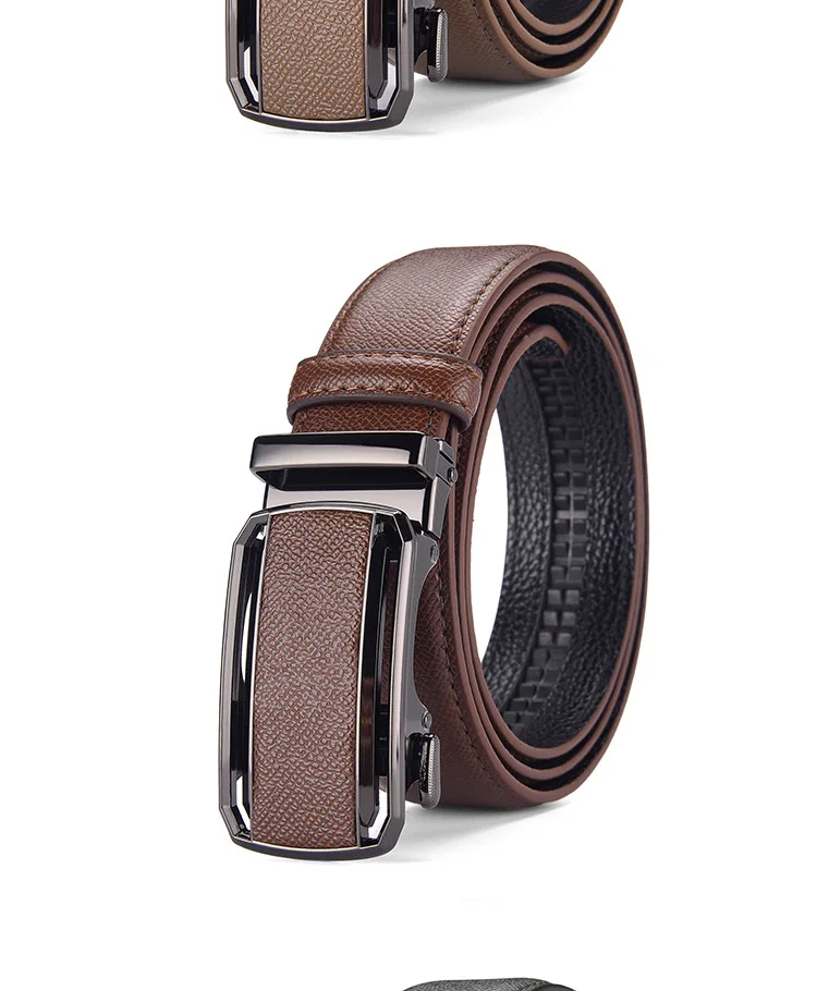 New cross-border men's rubber-injected leather belt, business casual automatic buckle belt, cowhide trouser belt, business belt