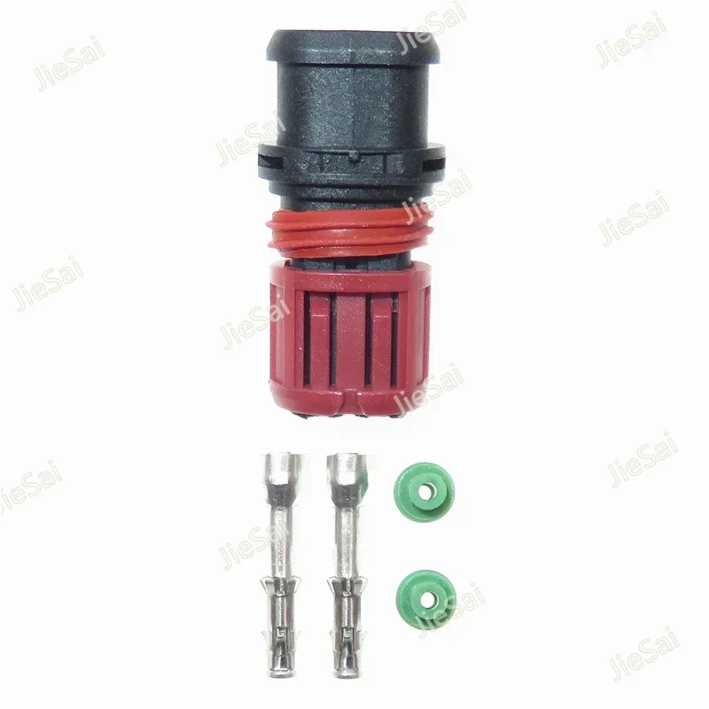 2 Pin Wire Cable Female Socket With Terminal And Rubber Seals 1.5 Series 1337245-3 Automotive Waterproof Connector
