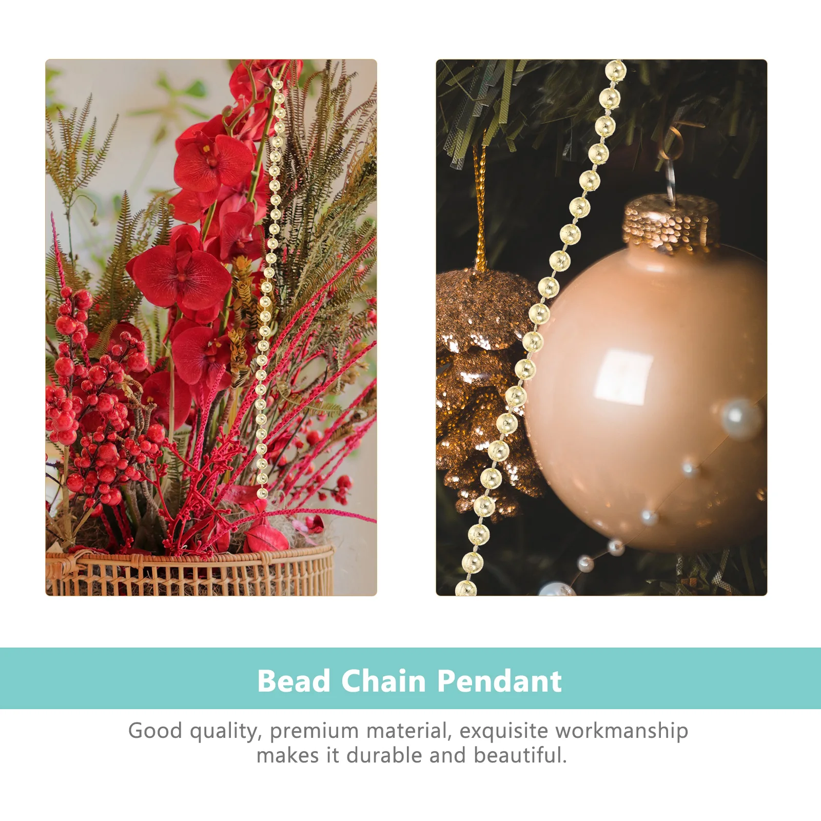 

Beads Decorative Chain Pearl Pendant String ABS Material Creative DIY nament Craft Home Decor Christmas Festival