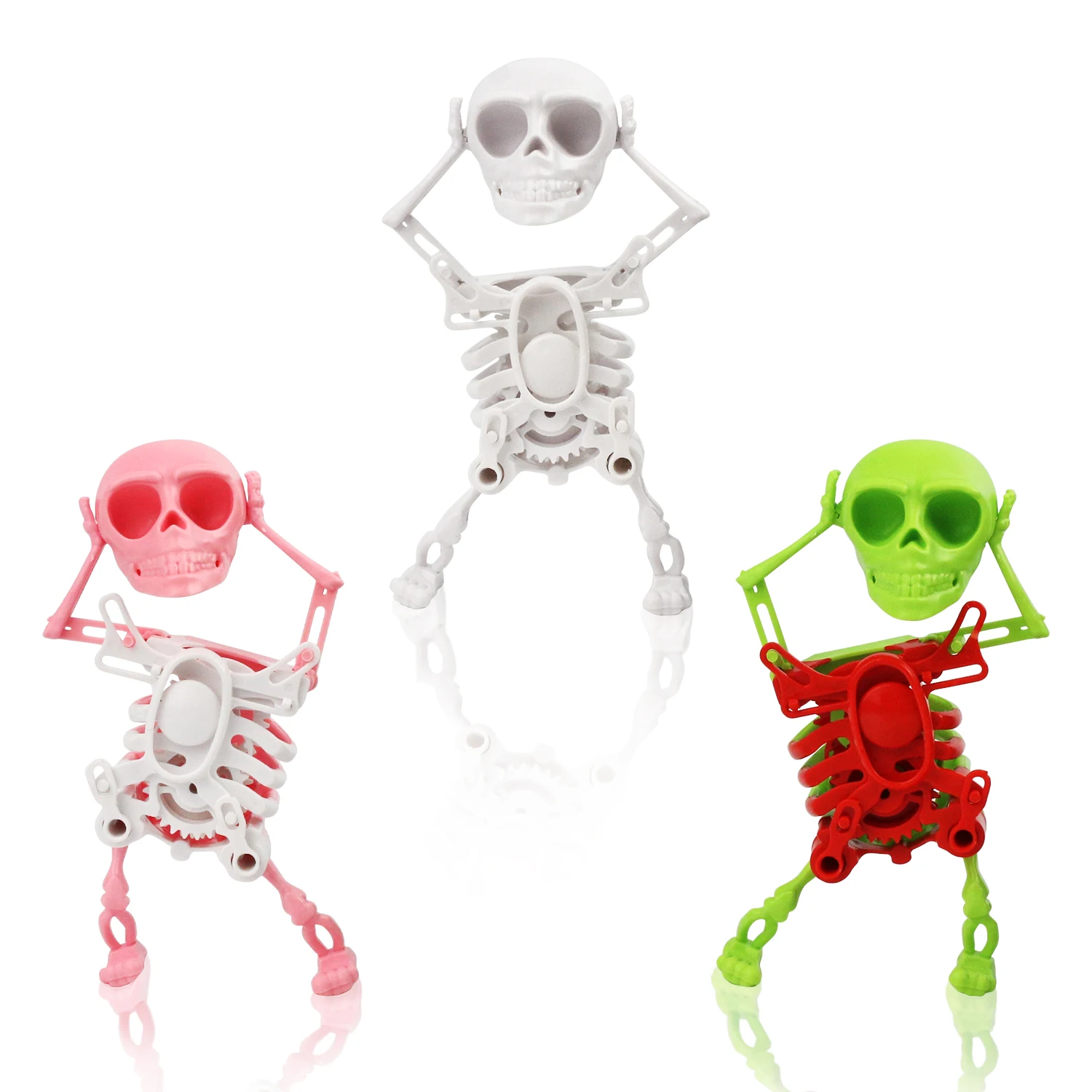 

Dancing skull bones, swaying left and right, twisting and turning in three dimensions, playing pranks and relaxing toys