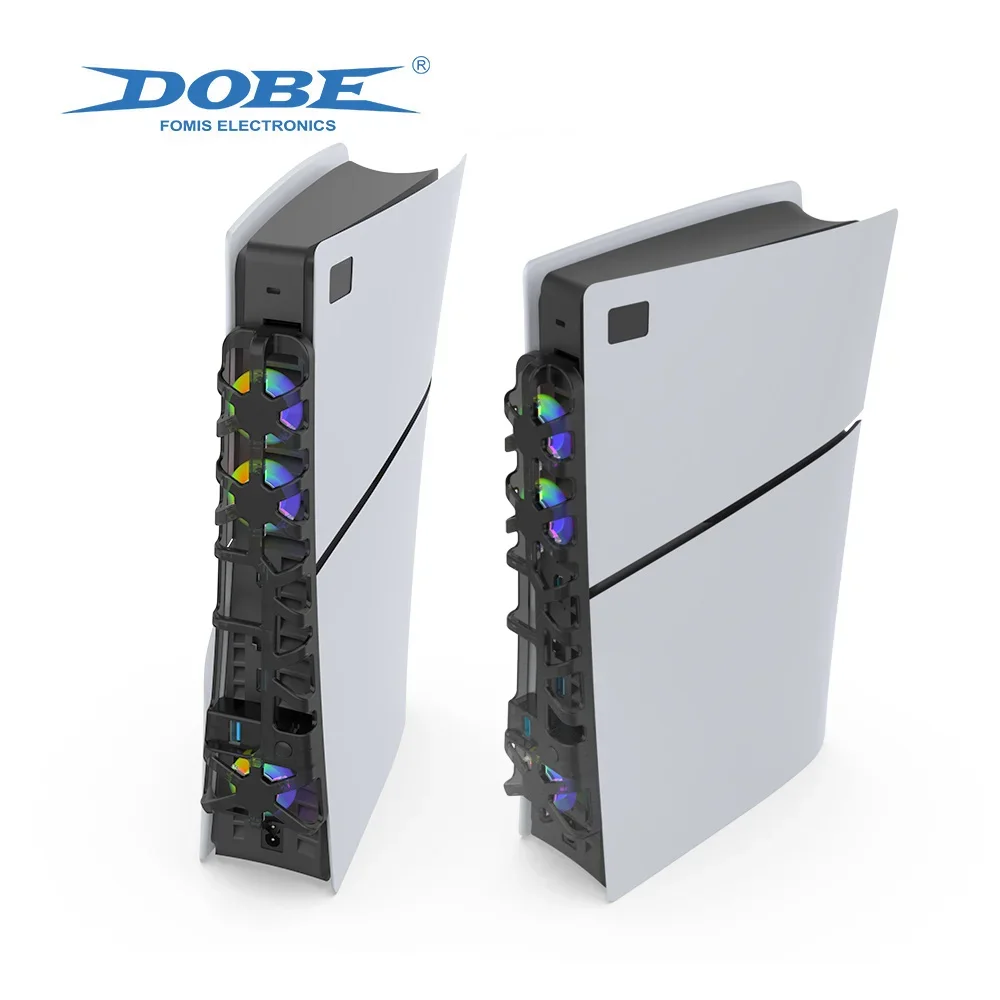 DOBE-koelventilator voor PS5 Playstation 5 Slim Console Disc Edition/Digital Edition met RGB-verlichting en USB 3.0-poort TP5-3538S