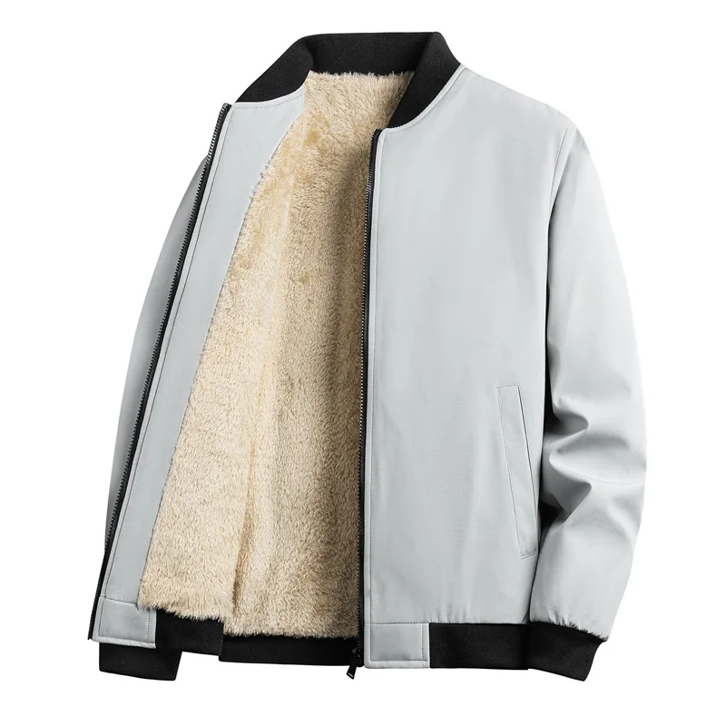 

Lamb Velvet Jaet Мужская повседневная куртка с бейсбольным воротником Осень-зима Thiened Faion Верхняя одежда Regular Fit Long Sve