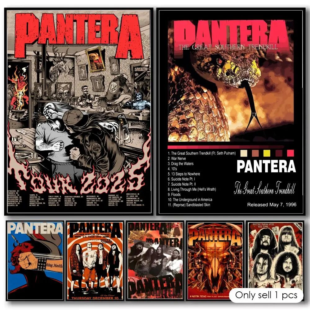Classic Band Album P-Pantera Poster Decorative Wall Art Stickers Mural Photo Print for Home Living Room Hallway Decor