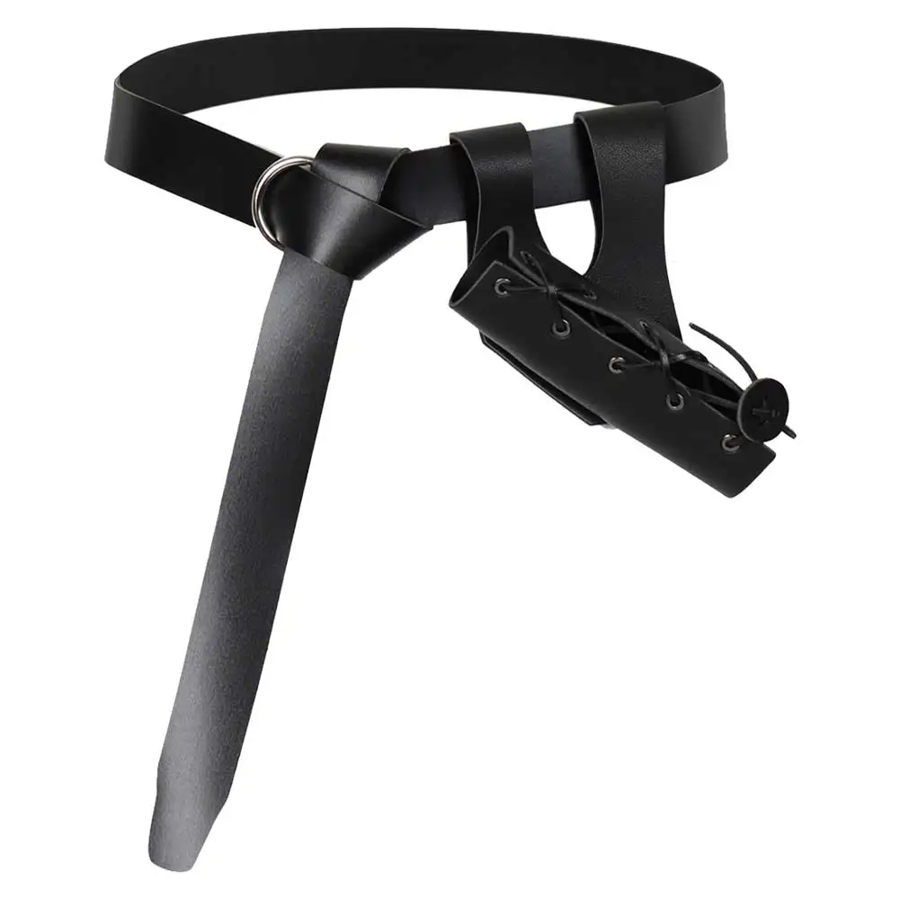 Middeleeuwse Renaissance Viking Ridder Cosplay Lederen Riem Wasitbag Schede Volwassen Mannelijke Vermomming Kostuum Accessoires Pak Rekwisieten
