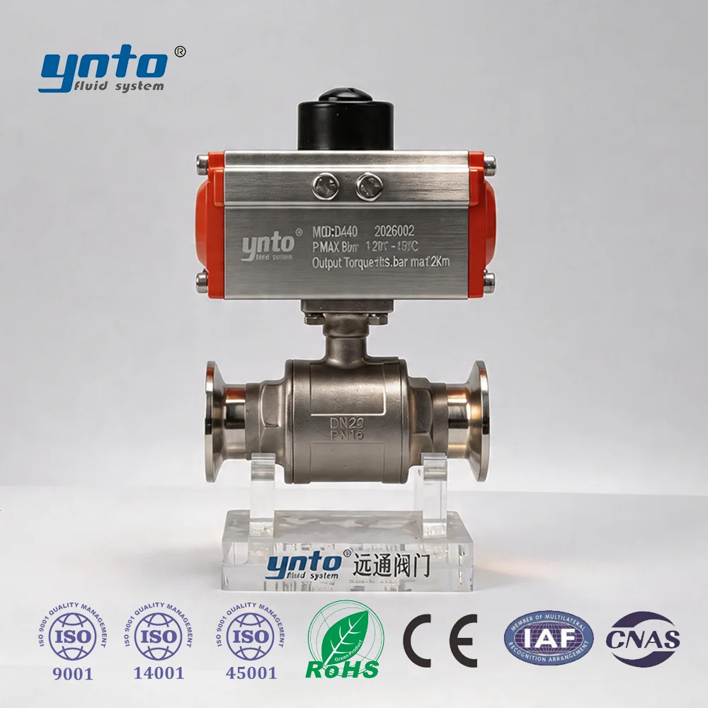 Industrial 304 SS Pneumatic Ball Valve Corrosion Resistant Quick Release Clamp Connection for Enhanced Durability
