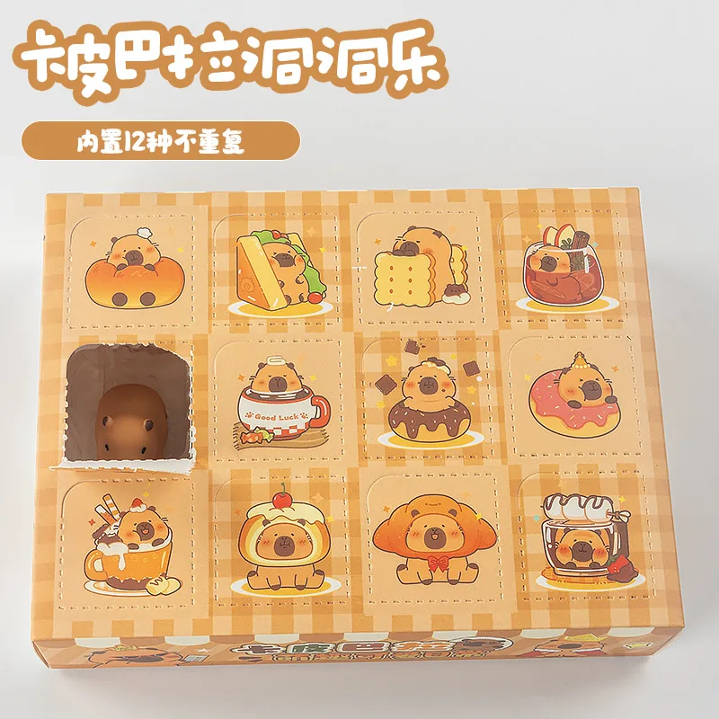 الإبداعية لطيف كابيبارا تمثال راتنج عرض سيارة سطح المكتب ثقوب الفرح صندوق أعمى لعبة تحصيل الحيوان النحت هدية #3