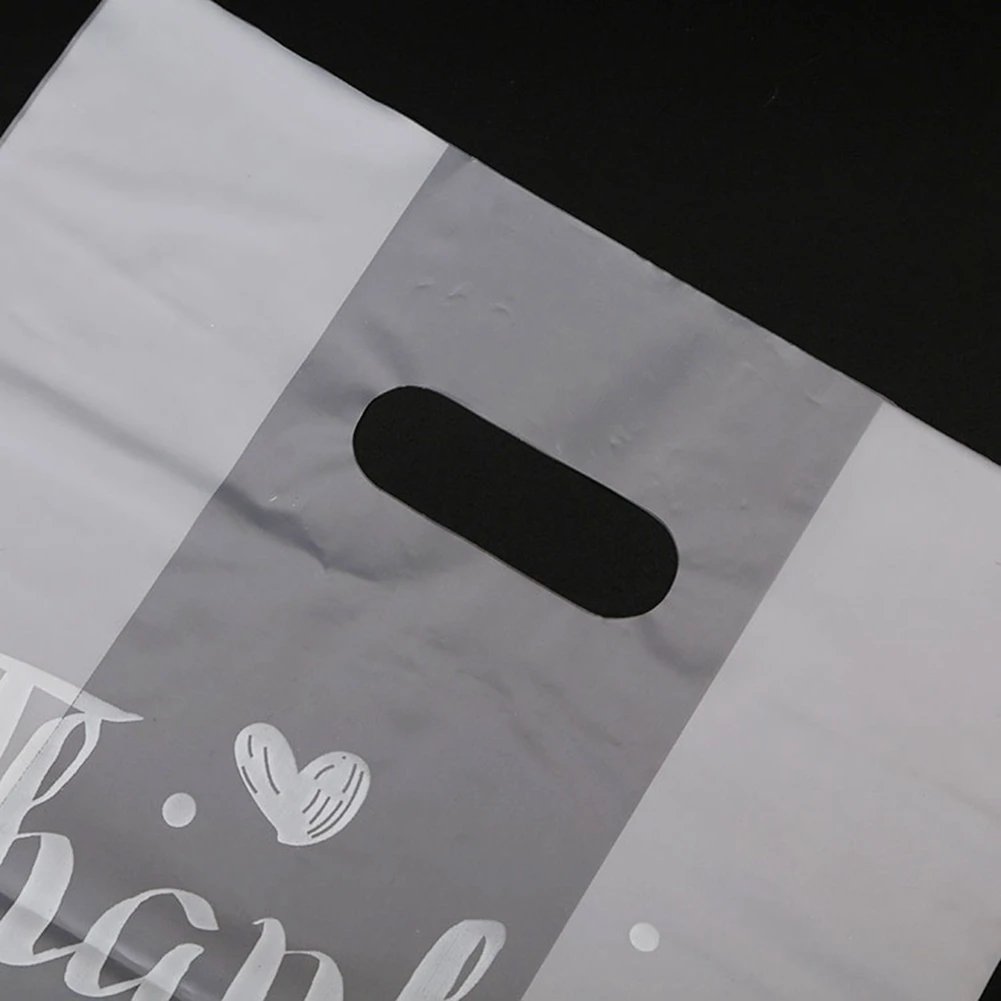 A20Q-50 Pcs Sac cadeau en plastique avec poignée, sac de courses en plastique, sac cadeau pour Noël, mariage, fête, bonbons, gâteaux