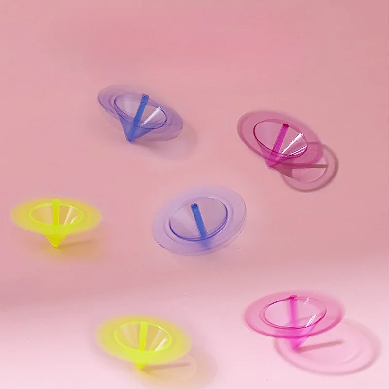 Trottola trasparente colorata adatta per bambini, festa, regalo di compleanno, aula, scuola materna, confezione regalo, Fidget Spinner