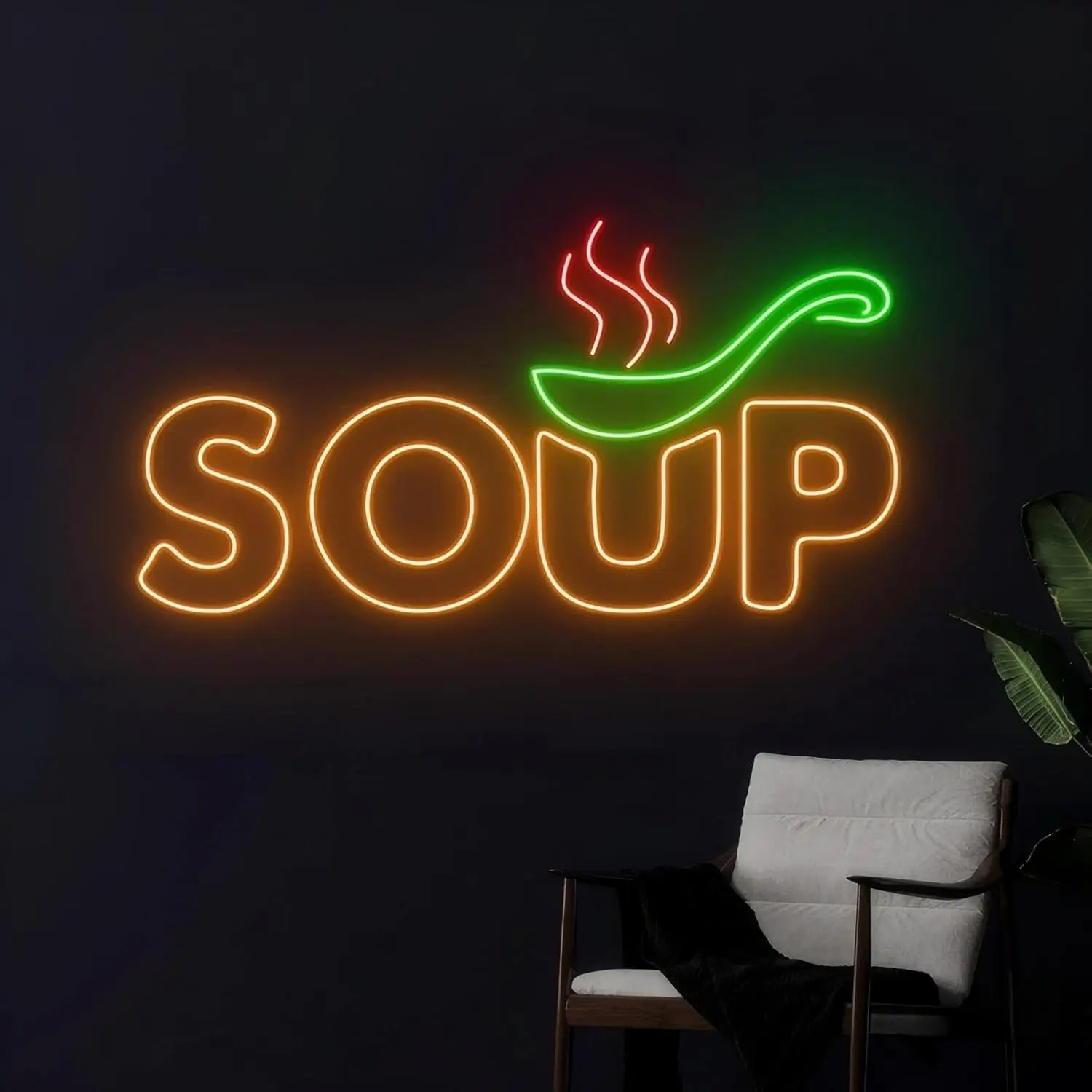 

Soup Neon Sign USB Powered Food Shop LED Light for Home Kitchen Japanese Restaurant Decoration Gift Business Art Wall Light