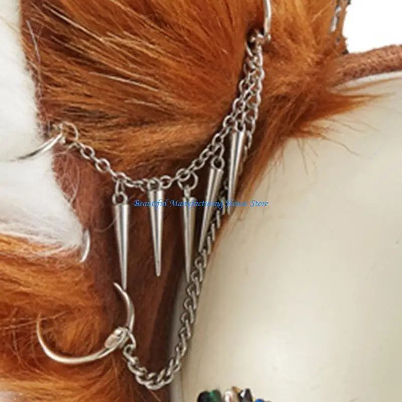 E56A 만화 고양이 귀 모양 머리 후프 매달려 쥬얼리 Decors 헤어 홀더 코스프레 파티 모자를 쓰고 있죠 성인