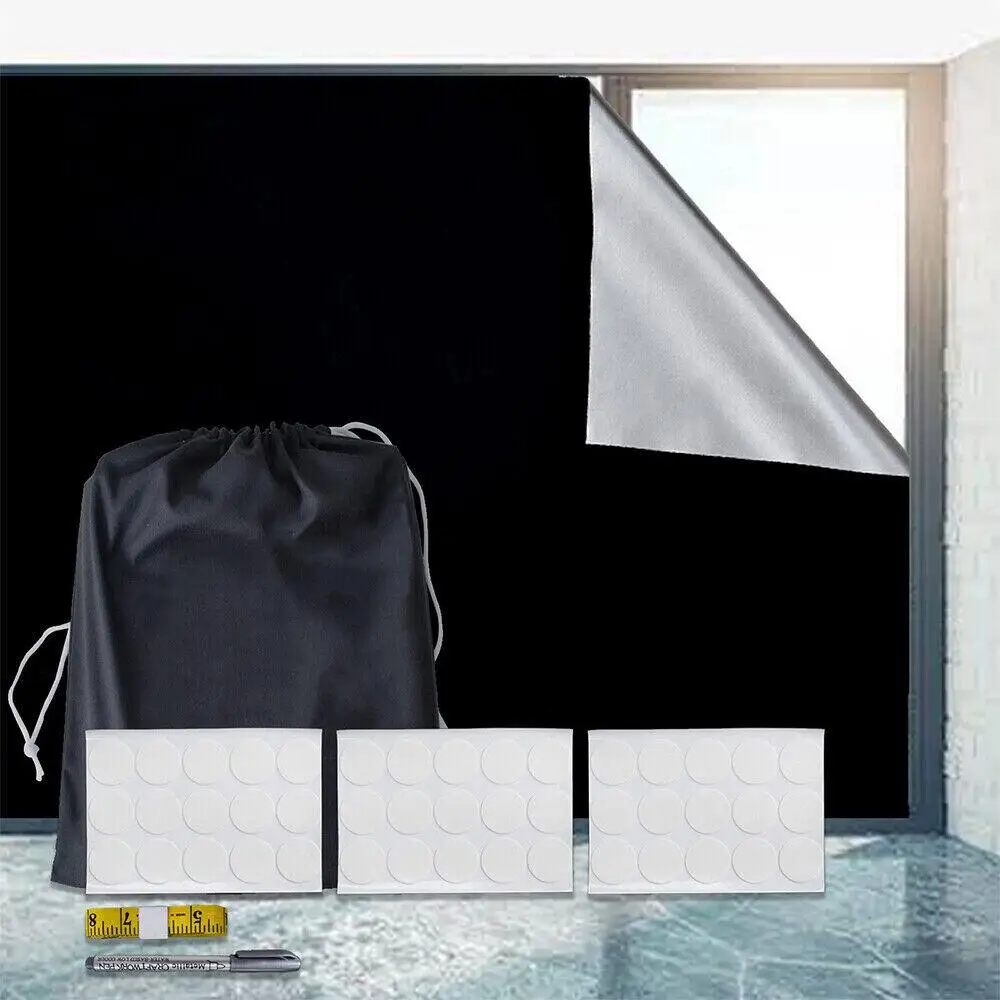 meter Non-perforated Portable Bedroom Nursery Thermal Insulated Window Shade Travel Window Cover Curtain Blackout Blind