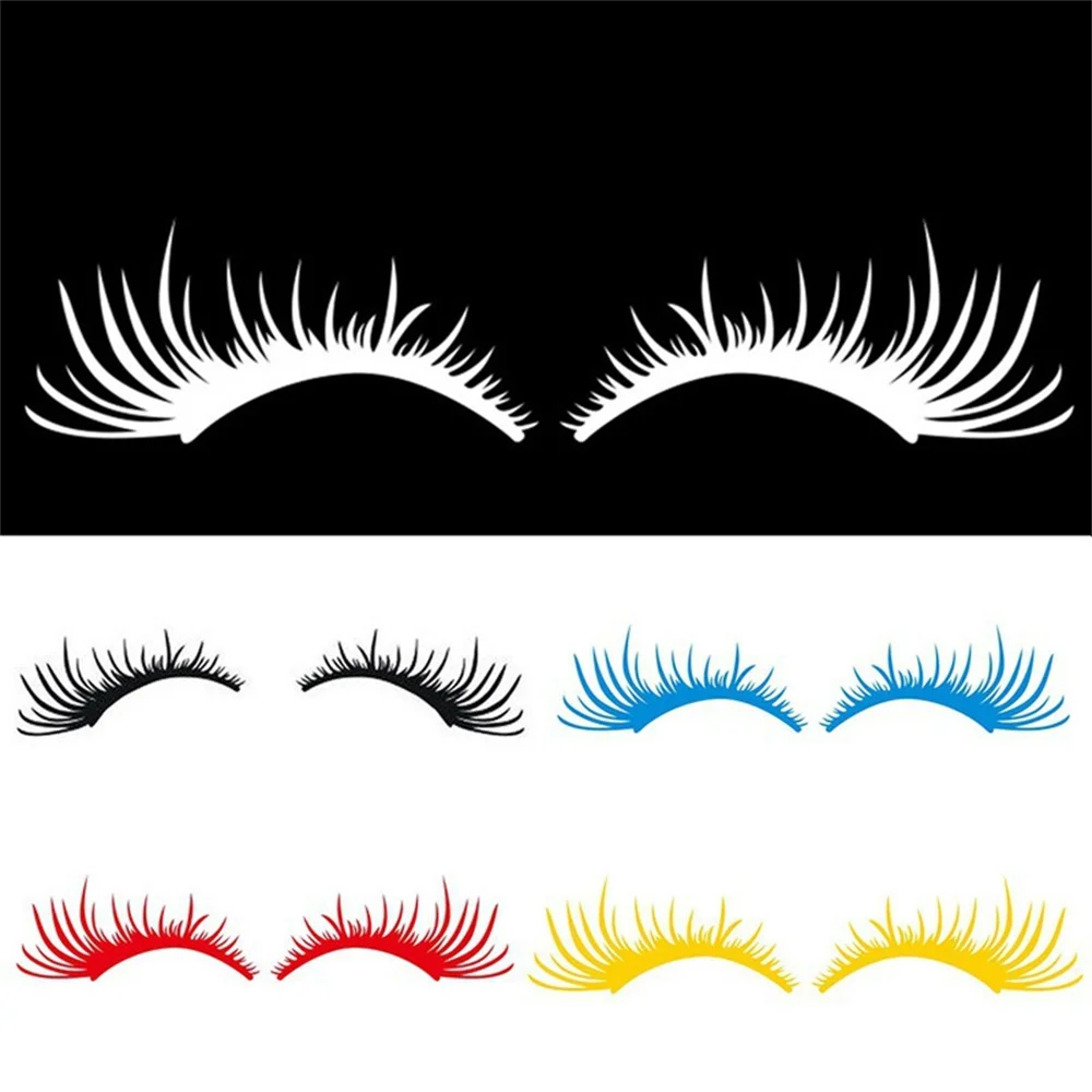 

2pcs/set Car Headlight Eyelash Stickers 3D Charming Black False Eyelashes Car Headlight Decoration Funny Decal