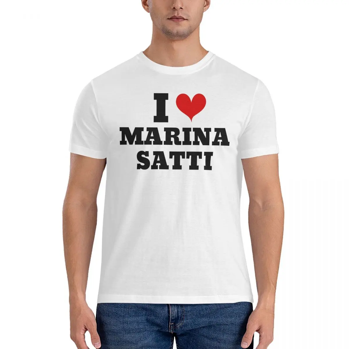 I Love Marina Satti T-Shirts for Men Marina Vintage 100% Cotton Tee Shirt Crew Neck Short Sleeve T Shirt 6XL Tops