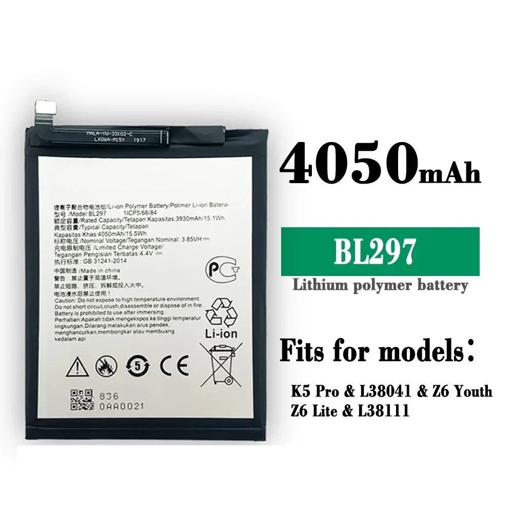 4050mAh BL297 Battery For Lenovo K5 Pro L38111 L38041 Z6 Lite Phone Replacement Batteries Bateria + FREE TOOLS