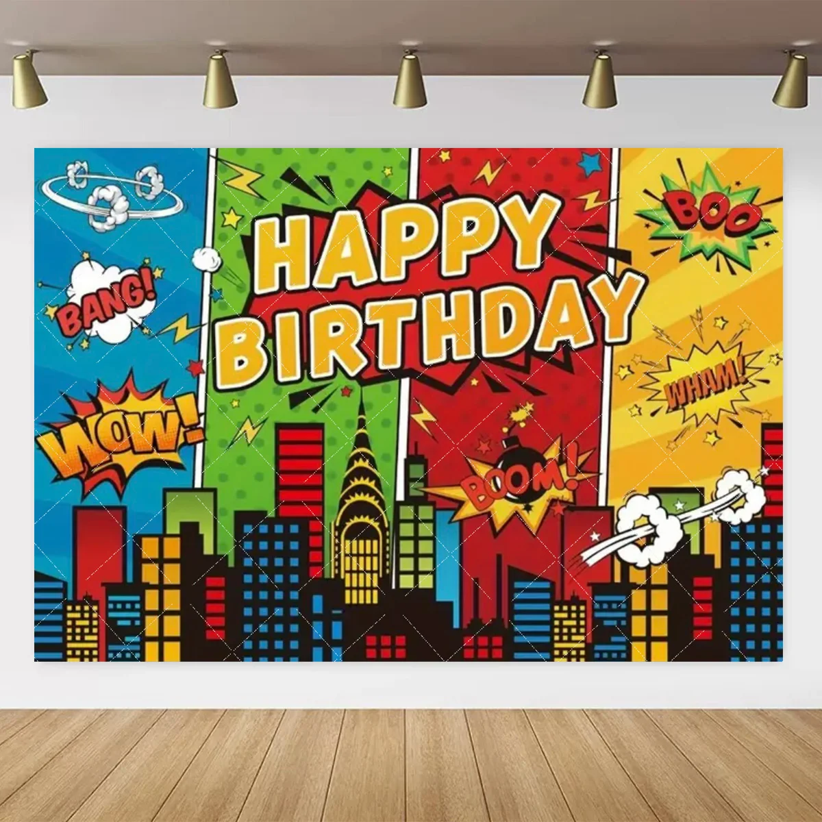 Superhelden-Geburtstagsbanner – 1,8 X 1,1 M – Polyester Mit Stadt-Nacht-Szene – Für Kinderparty, Hintergrund & Deko Superhelden-Geburtstagsbanner – 1,8 X 1,1 M – Polyester Mit Stadt-Nacht-Szene – Für Kinderparty, Hintergrund & Deko