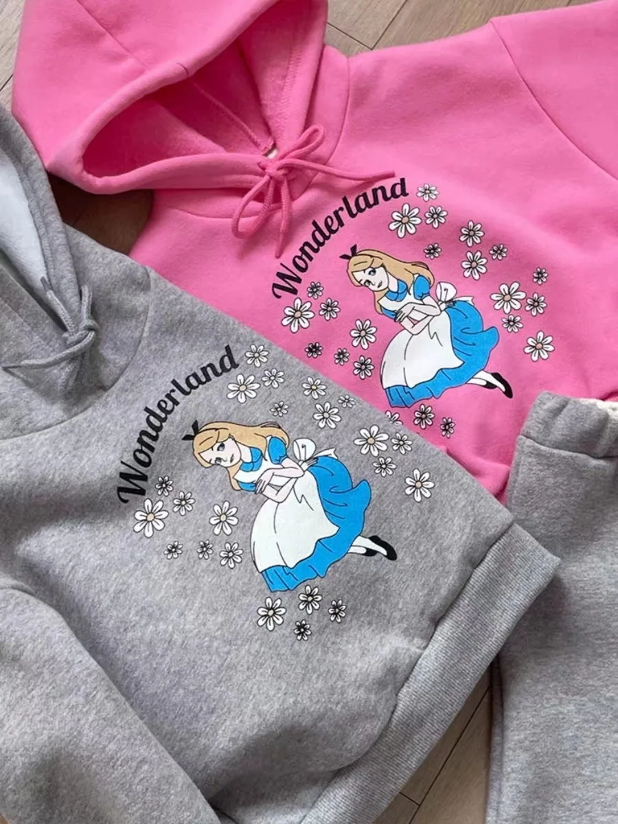 TZ230196 الخريف والشتاء فتاة طفل لطيف البلوزات المطبوعة تنوعا تصميم الأزياء تنورة مرونة الخصر عارضة البدلة