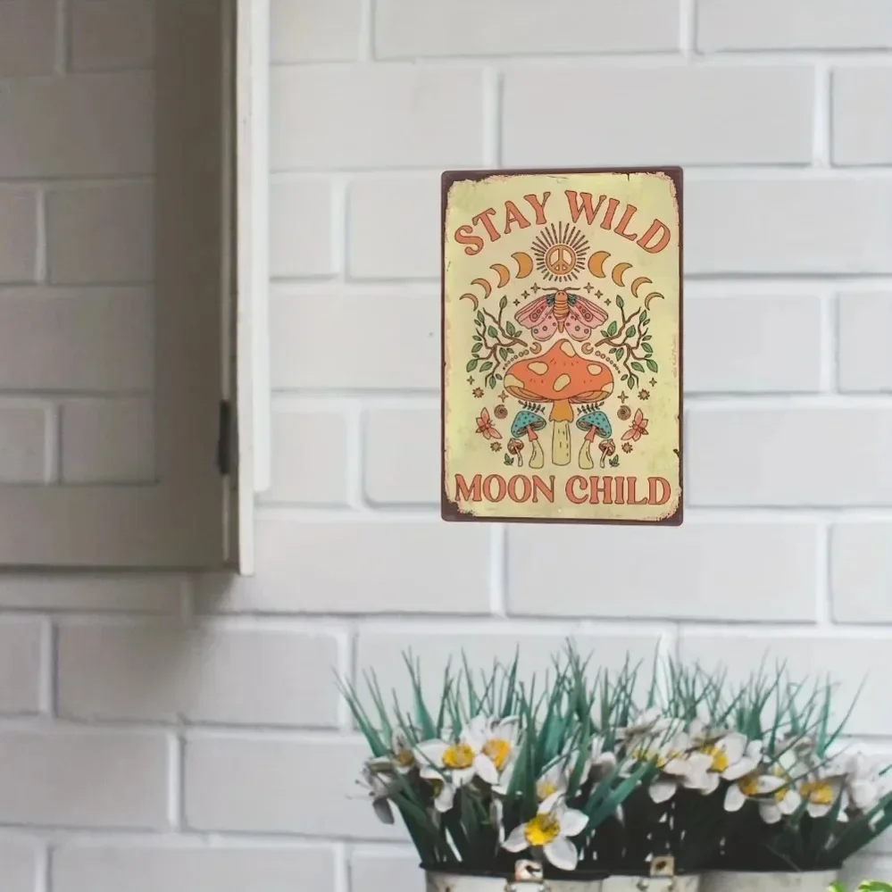 

Boho Gift ， 'Moon Child' Sign – Vintage Decor for Bathroom, Living Room