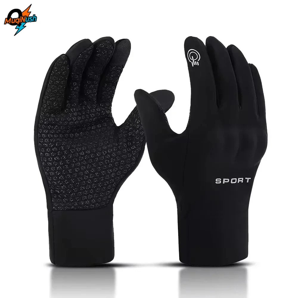 MuqiNush Men Women Winter Thermal Warm Windproof Gloves -Waterproof Running Cycling Touch Screen Finger for Skiing Snowboarding