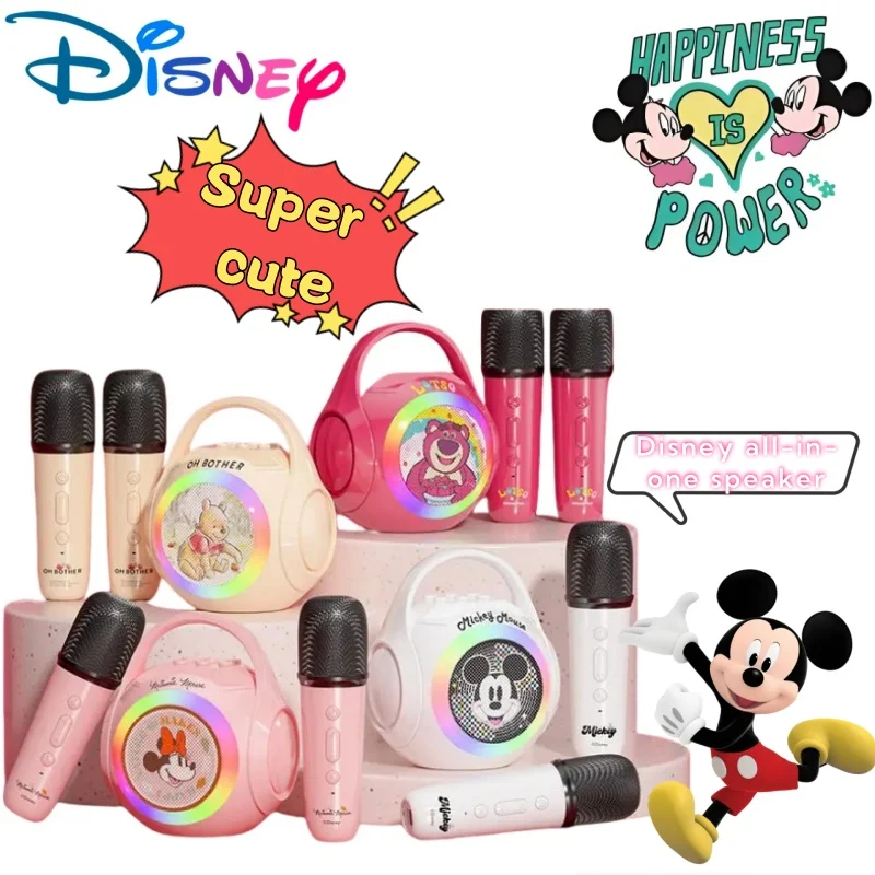 

Disney Mickey Strawberry Bear Cute Fashion Home Edition Karaoke Wireless Bluetooth Speaker Microphone All-in-One Kids Toy Gift