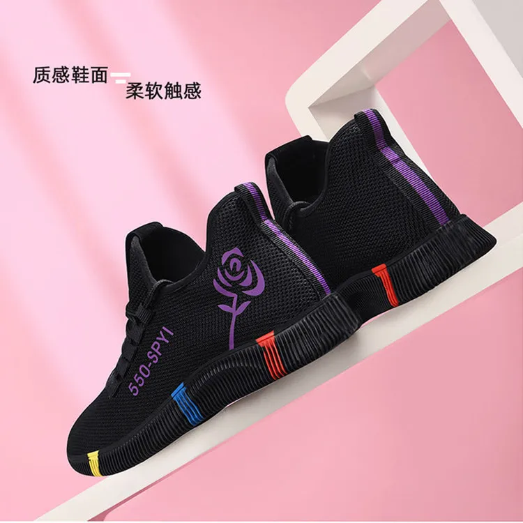 New Style Women\'s Vulcanized Shoes Female Casual Air Mesh Sneakers Comfort Lace-up Hiking Shoes All-match Women Footwear Sapatos