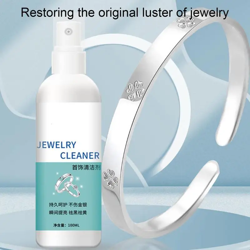 100ml Jewelry Cleaner Spray Jewelry luster restorer Necklace Ring Tarnish Remover Polish silver cleaner Removing Oxidized Layer