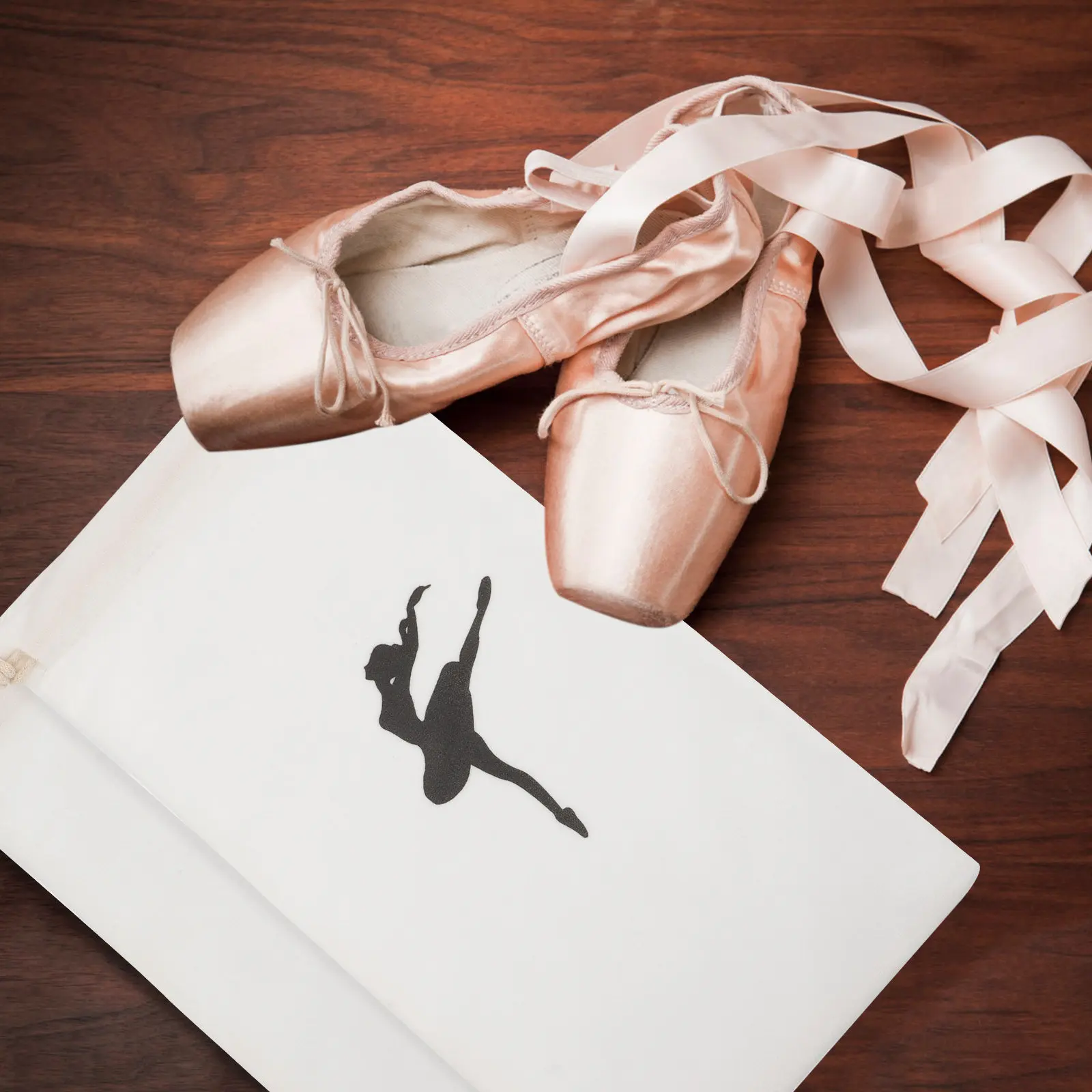 4Pcs Ballet Dance Shoe Bags Premium Cloth Drawstring Storage Pouches for Pointe Shoes Small Items Organizer Convenient Daily Use