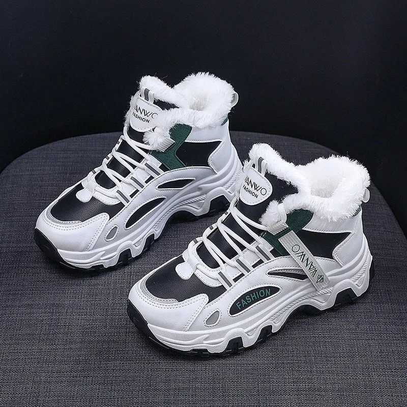 

Women Shoes Winter Plush Warm Cotton Shoes Fashion Platform Sneakers Autumn Winter Women's Casual Shoes Winter Warm Fur Footwear