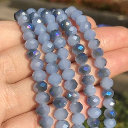 Gray Blue Faceted Austria Crystal Glass Beads 3 4 6 8mm Loose Rondelle Spacer Beads for Jewelry Making Diy Bracelet 15''inches