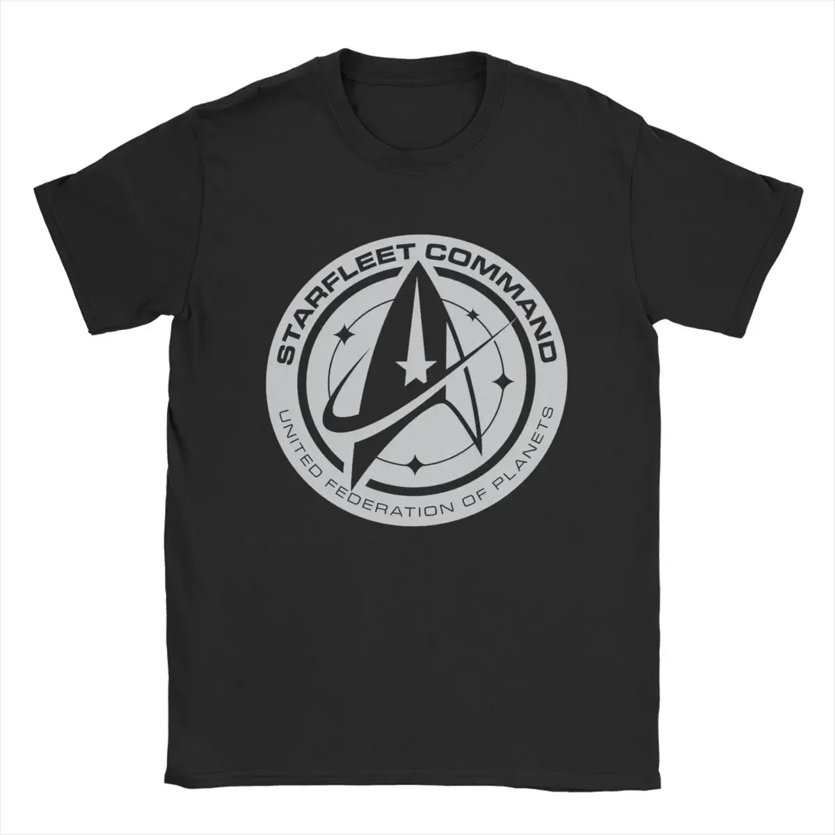 T-Shirts Round Collar Tee Shirt Short Sleeve Clothing Graphic Stars Treks Discovery United Federation T Shirt for Men Cotton